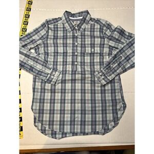 Ridgecut Toughwear Shirt Women's Medium Pullover 1/2 Button Top Plaid